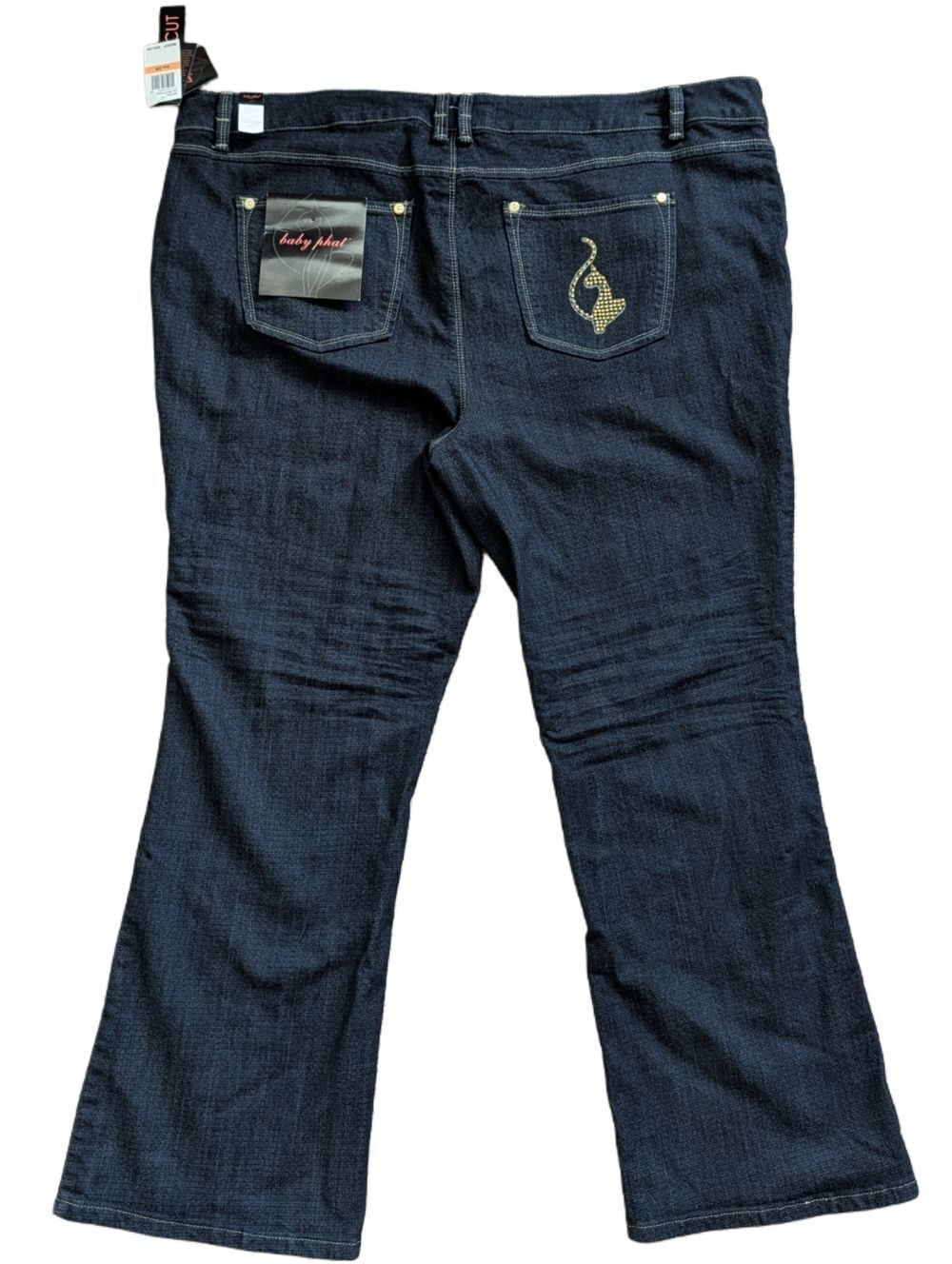 Baby Phat Womens Dark Wash Blue Glam Studio Bootcut Jeans NWT Size 24